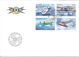Reykjavik 9 10 1993 Vol Postaux En Islande Avion Hydravion Poste Hélice Moteur - FDC