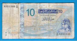 TUNEZ - 10 Dinar  2005 Circulado  P-87 - Tunisie