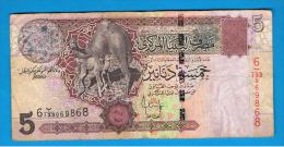 LIBIA - 5 Dinar ND  Circulado  P-65 - Libyen