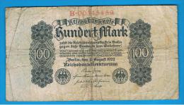 ALEMANIA - GERMANY - 100 Mark 1922 Circuladp  P-R75 - 500000 Mark