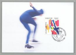 Norway - Olympic Games Lillehammer 1994 Maximum Card - 12.02.1994 - Speed Skating - Olympic Stamp - Invierno 1994: Lillehammer