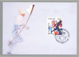 Norway - Olympic Games Lillehammer 1994 Maximum Card - 12.02.1994 - Torch Relay - Olympic Stamp (cross Country Skiing) - Invierno 1994: Lillehammer