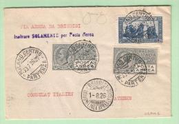 Aero Espresso Italiana (AEI) - Brindisi - Atene - Volo Inaugurale (1.8.1926) - Siglata Longhi - Storia Postale (Posta Aerea)