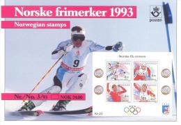 Norway 1994 Folder With Olympic Bloc Winners 1992 Jagge, Dæhlie, Karlstad, Ulvang MNH(**) - Hiver 1994: Lillehammer