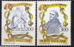 Vaticano 1981 - 6° Centenario Della Morte Del Beato Jan Van Ruusbroec (S 182) Serie Completa 2 Val - Unused Stamps