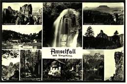Hohnstein Sächs. Schweiz  -  Amselfall Und Umgebung  -  Mehrbild Ansichtskarte Ca.1958  (2492) - Hohnstein (Sächs. Schweiz)