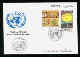 EGYPT / 1992 / UN / CHILDREN'S DAY / INTL. FOOD ; AGRICULTURE & WORLD HEALTH CONFERENCE / MEDICINE / OPHTHALMOLOGY / FDC - Brieven En Documenten