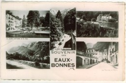 Souvenir  Des Eaux- Bonnes  Jardin Darralde Et Le Ger Le Casino Les Thermes Et L´Eglise Vue Générale état Moyen - Eaux Bonnes