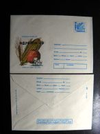 Postal Stationery Cover From Romania Mushrooms Fruit Vegetable Rose Agrophil 89 Philatelic Exhibition - Enteros Postales
