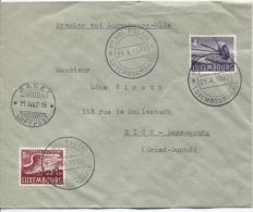 GD Duché De Luxembourg TPA 4&5F S/L.1°vo Luxembourg-Bale Du 21/4/1947 C.Bale 21.4.47 PR326 - Covers & Documents
