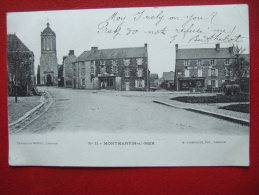 44 - MONTMARTIN SUR MER - VUE DU BOURG - MAGASIN " FER, BOIS DU NORD " - AU BON MARCHE + CACHETS ...- RARE - - Montmartin Sur Mer