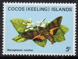 Cocos (Keeling) Islands 1982 Butterflies & Moths 5c MNH  SG 86 - Kokosinseln (Keeling Islands)