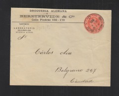 Argentina Stationery Cover 1903 Buenos Aires To Ciudad - Ganzsachen