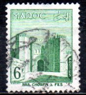 FRENCH MOROCCO 1955 Bab Chorfa, Fez - 6f Green FU - Usados