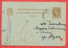 117020 / Cherven Bryag  - ROUSSE 12.08.1921 - Stationery Entier Ganzsachen Bulgaria Bulgarie Bulgarien Bulgarije - Ansichtskarten