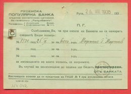 117042 / ROUSSE - ROUSSE  - 02.08.1935 - PRIVATE Stationery Entier Ganzsachen Bulgaria Bulgarie Bulgarien Bulgarije - Postkaarten