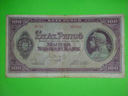 Hungary,inflation,100 Pengo,WWII,1945.,banknote ,paper Money,bill,vintage - Hongrie