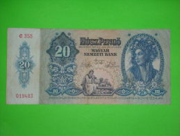 Hungary,20 Pengo,1941.,banknote ,paper Money,bill,vintage - Ungarn