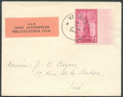 N°532 - 1FR. Beffroi De FURNES (VEURNE) Avec Bdf, Obl. Sc VERVIERS S/L. Du 19-XII-1939.  Superbe - 9453 - Cartas & Documentos