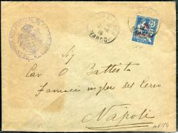 MAROC - N° 44, OBL. CASABLANCA LE 3/4/1916 POUR NAPLES, SUR LETTRE DU CONSULAT ITALIEN  - TB - Covers & Documents