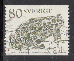 Sweden Used Scott #1297 80o Green Spotted Toad - Gebraucht