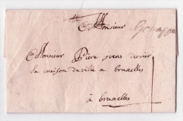 1766, L. Avec Manuscrit "Genappe" + "I" Pour Bruxelles - 1714-1794 (Oostenrijkse Nederlanden)