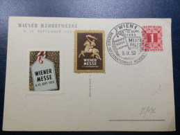 35/491  CP   OBL. 1953  + 2 VIGNETTES - Lettres & Documents