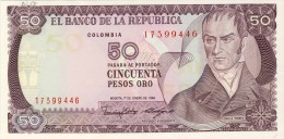 BILLET # COLOMBIE # 1986 # CINQUANTE PESOS ORO # NEUF # PICK 422 - Colombie