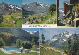 SUISSE,SWITZERLAND,SWISS, HELVETIA,SCHWEIZ,SVIZZERA ,VALAIS,MONTHEY,VAL D´LLIEZ,CHAMPERY,DENTS DU MIDI,PISCINE,mouton - Champéry