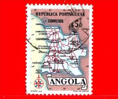 ANGOLA - Usato - 1955 - Mappa Dell'Angola - 5.0 - Angola