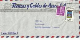 BARCELONA CC SELLOS BASICA FRANCO Y ESCUDO BADAJOZ - Enveloppes