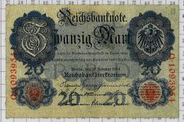 World Paper Money N° 46b Etat SPL - 20 Mark