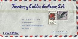 BARCELONA CC MAT HEXAGONAL CORREO AREO ESCUDO ALICANTE AVION PLUS ULTRA - Enveloppes