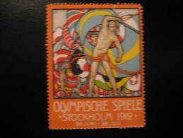 Stockholm 1912 Olympic Games Olympics Sweden Poster Stamp Label Vignette Viñeta - Summer 1912: Stockholm