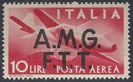 1947 TRIESTE A POSTA AEREA DEMOCRATICA 2 RIGHE 10 LIRE MH * - RR11870 - Airmail