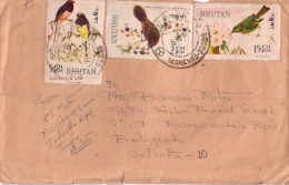 BOUTHAN - RARE LETTRE ET BEL AFFRANCHISSEMENT AVEC DES OISEAUX - LETTRE POUR CALCUTTA - Bhutan