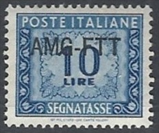 1949-54 TRIESTE A SEGNATASSE 1 RIGA 10 LIRE MH * - RR11875 - Postage Due