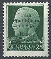 1943 EMISSIONI LOCALI BASE ATLANTICA 25 CENT MNH ** - RR11888 - Emissioni Locali/autonome