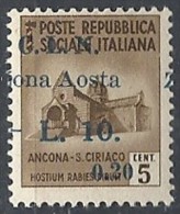 1944 EMISSIONI CLN AOSTA 20 CENT VARIETà SOPRASTAMPA SPOSTATA MH * - RR11888 - Lokale/autonome Uitgaven