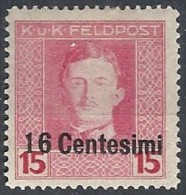 1918 OCCUPAZIONE AUSTRIACA 16 CENT MH *  - RR11890 - Ocupación Austriaca