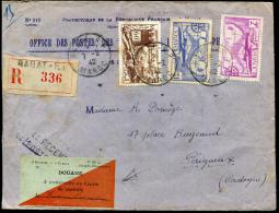 MAROC - N° 176 + PA 45 & 46 SUR LR DE RABAT LE 7/2/1942, POUR PERIGUEUX - TB - Cartas & Documentos