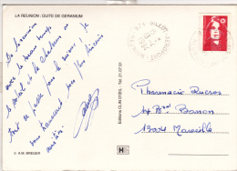 Gillot Aéroport 1994 Sur CP Réunion - Briefe U. Dokumente