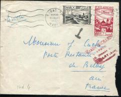 MAROC - N° 251 + PA 60, SUR LETTRE AVION, O.M. RABAT LE 9/3/1949, POUR BELLEY AVEC TAXE FRANCAISE N° 85 PAIRE - TB - Lettres & Documents