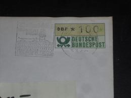 LETTRE ALLEMAGNE DEUTSCHLAND GERMANY AVEC YT DISTRIBUTEUR 1 - COR POSTAL - WOLFENBUTTEL - - Timbres De Distributeurs [ATM]