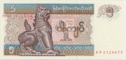 BIRMANIE - BIR-5KYAT-1996 / P 70 - NEUF / UNC - Myanmar