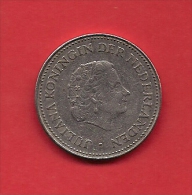 NETHERLAND ANTILLES 1985 Circulated Coin 1 Guilden Ju;iana , Nickel Km 12 - Antilles Néerlandaises
