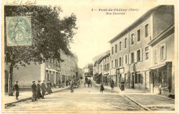 38/CPA A - Pont De Chéruy - Rue Centrale (trés Animée) - Pont-de-Chéruy