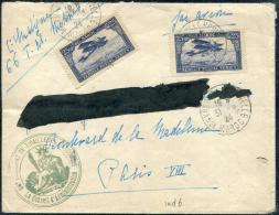 MAROC - PA 2a (2) SUR LETTRE AVION EN  FM, DE MEKNES LE 31/3/1924, POUR PARIS - TB - Covers & Documents