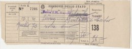 PO2217C# BIGLIETTO FERROVIE DELLO STATO - TRENI - TORINO-LIVORNO-MONTALTO DI CASTRO 1942 - Europa