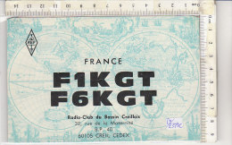 PO2339C# CARTE QSL - FRANCIA F1KGT F6KGT RADIO-CLUB DU BASSIN CREILLOS - CREIL CEDEX 1976 - Radio